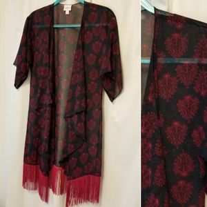 LuLaRoe Monroe Kimono with Fringe NWT